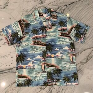 Vintage KY's International Shirt Made in Hawaii Mens‎ XL Tropical Palm Tree